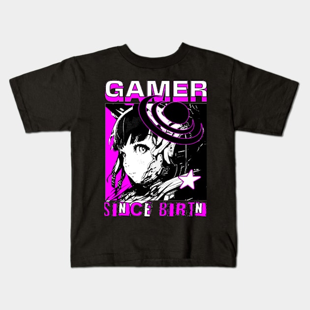 Gamer Since Birth, Funny Gift Gaming Quotes Kids T-Shirt by Customo